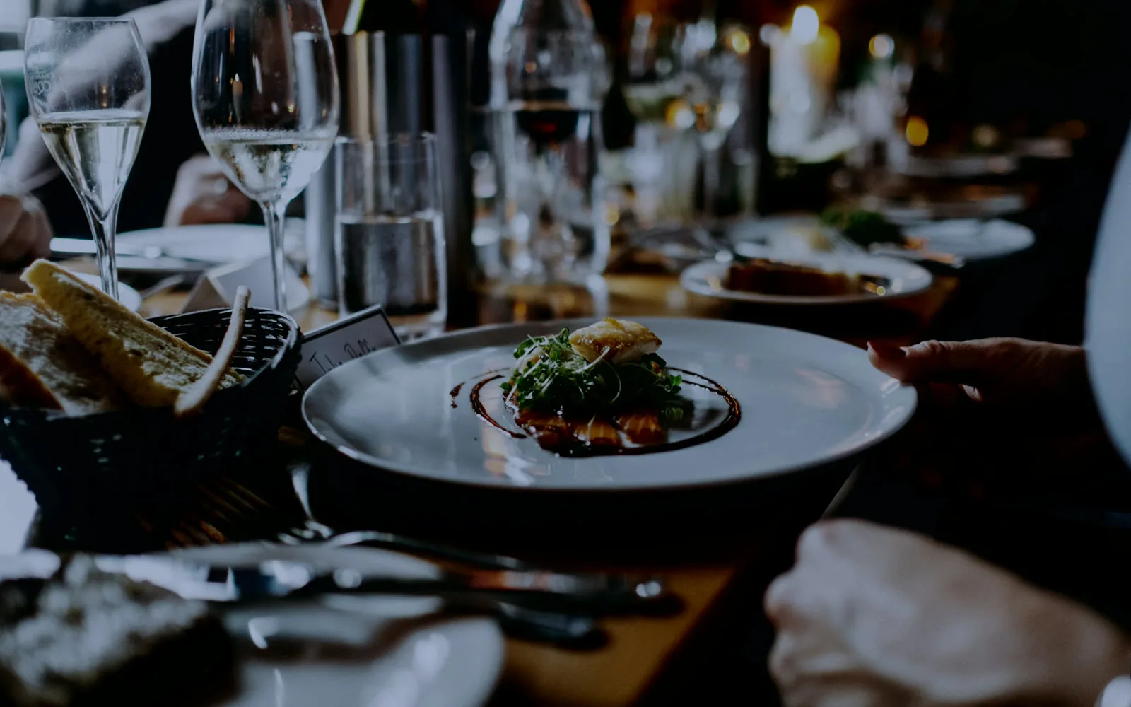 Restaurant table straight from camera