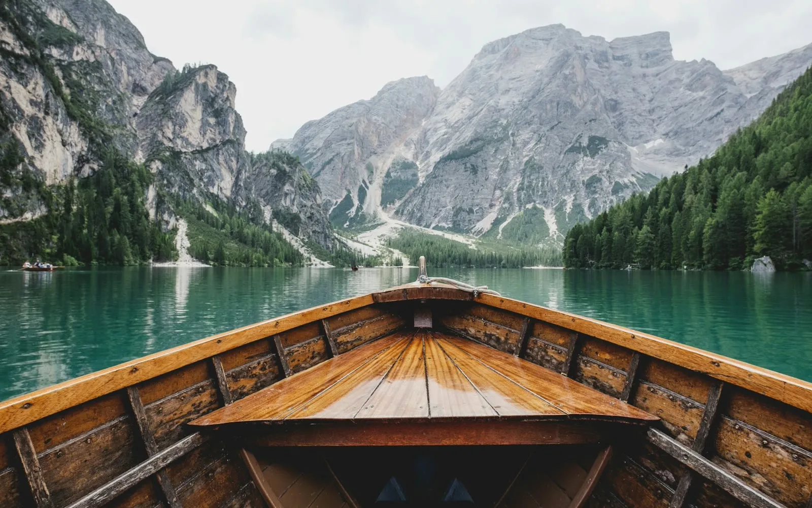 Lake Braies boat photo after colour grading